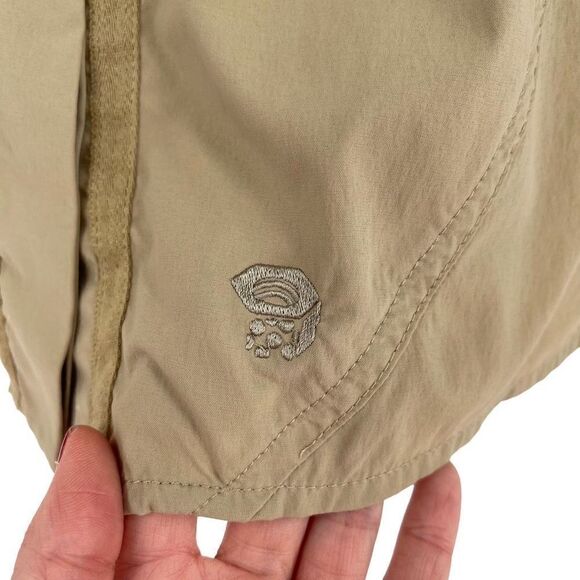 Mountain Hardwear Button Up Long Sleeve Collared Shirt Hiking Women 8 Tan - Picture 3 of 6